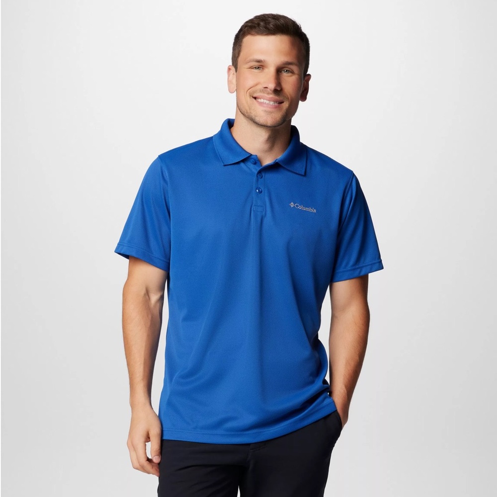 EUC Men’s Columbia Mountain Blue Utilizer Polo Shirt Size XXL
